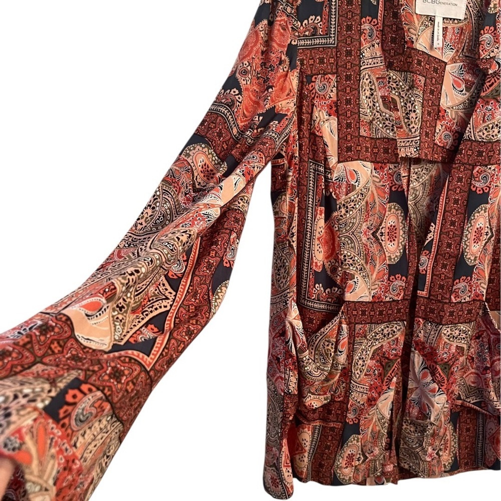 BCBGeneration Womens Paisley Patchwork Open Front… - image 4